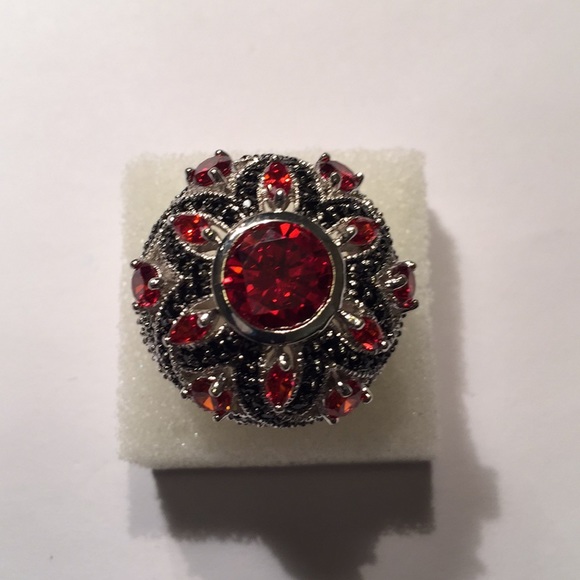 Handmade Jewelry - Stamped 925(sterling silver) Red rubies Size 9